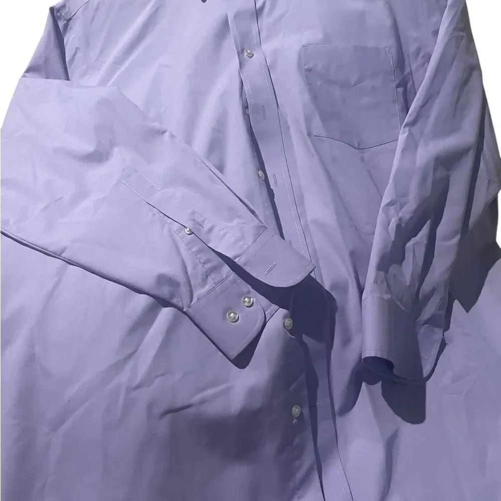 Stafford Men's Lavender Dress Shirt super fit like new size 17 1/2 34/35